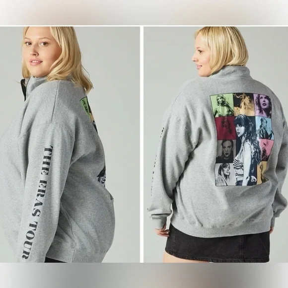 Taylor Swift Quarter Zip Sweatshirt Pullover The Eras Tour Official Merch Small - Picture 4 of 6